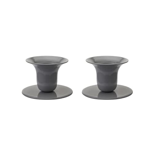 Kunstindustrien® The Bell Kerzenhalter Stabkerze, in 16 Farben erhältlich, Minimalistischer Kerzenständer aus Eisen, Candle Holder für Kerzen mit Durchmesser von 21-23 mm, 2er-Set (Anthrazit) von Kunstindustrien