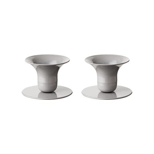 Kunstindustrien® The Bell Kerzenhalter Stabkerze, in 16 Farben erhältlich, Minimalistischer Kerzenständer aus Eisen, Candle Holder für Kerzen mit Durchmesser von 21-23 mm, 2er-Set (Grau) von Kunstindustrien