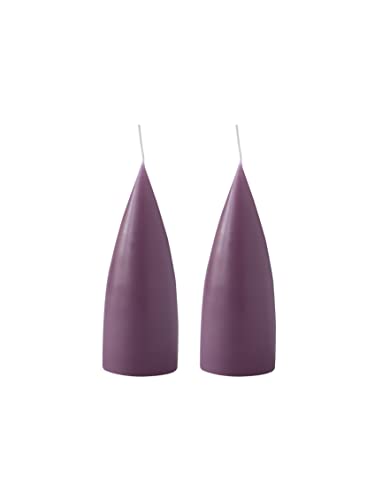 Kunstindustrien® Stumpenkerzen, Hergestellt in Dänemark, 43 Farben verfügbar, Kegel Kerze, Durchgefärbte Stumpenkerze lange Brenndauer von 15 Std., Kerzen Deko, 2 Stück, 6,5 x 16cm (Helles Heidekraut) von Kunstindustrien