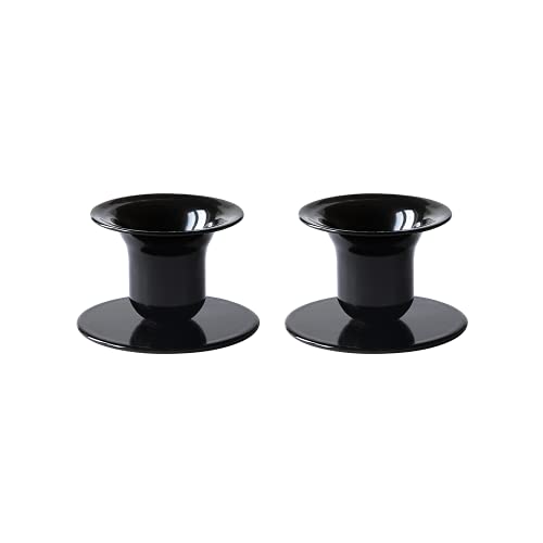 Kunstindustrien® The Bell Kerzenhalter Stabkerze, in 16 Farben erhältlich, Minimalistischer Kerzenständer aus Eisen, Candle Holder für Kerzen mit Durchmesser von 21-23 mm, 2er-Set (Schwarz) von Kunstindustrien