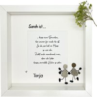 steinbild "Freundschaft" Im Rahmen, Personalisierbares Geschenk Für Freunde Zum Geburtstag Oder Jahrestag von Kunstkraemerin