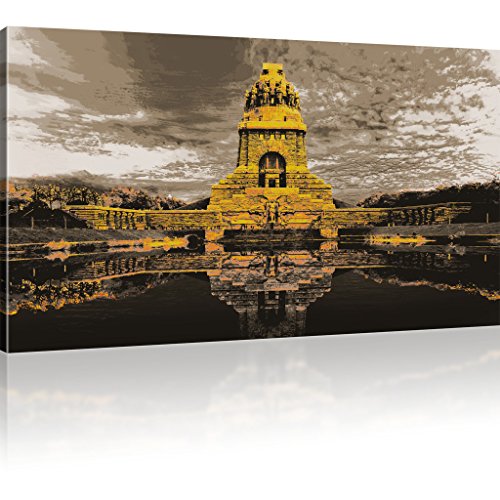 Leinwandbild Dekoration Goldenes Völkerschlachtdenkmal Architektur Leipzig Gold Kunstdruck - 80x45 cm 1-Teilig: Sepia von Kunstlab