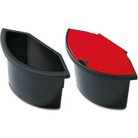 Abfall-Einsatz für Papierkorb helit Office, 2 Liter, mit Deckel, schwarz/blau von helit