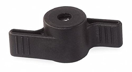 2 Stück Flügelgriff. mit montierter Mutter u. Deckel. D = 68 mm. M8 schwarz. von Kunststoffschraube.de