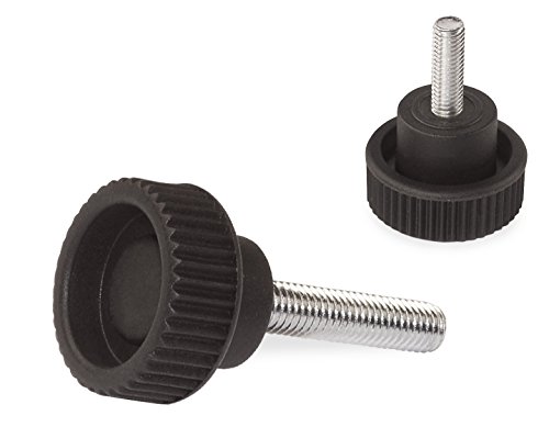 2 Stück Rändelgriffschrauben. D26 mm. M8x20 mm schwarz. von Kunststoffschraube.de