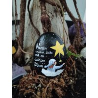 Trauerstein Sternenkind Bemalt Mit Spruch Individuell Bemalte Steine Als Trauergeschenk Personalisierbar Gedenkstein Grabdeko von Kunststudio24