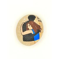 Trauerstein Universum Bemalt Mit Spruch Individuell Bemalter Stein Als Trauergeschenk Unikat Gedenkstein Grabdeko Personalisierbar von Kunststudio24