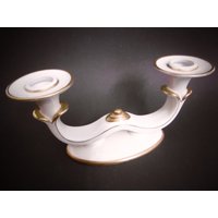Wunderschöner 2-Armiger Kerzenständer Art-Deco-stil Mit Golddetails Eschenbach von KunstundSchund