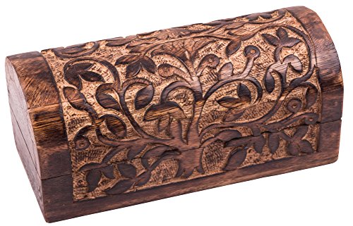 Kunstversteck Schatzkiste „Baum des Lebens“, Geschenkbox aus Holz mit keltischem Symbol 16x8x8cm Holz-Box von Kunstversteck