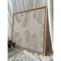 Structured Flowers, Neutral Structure, 54cmx54cm in Floating Frame Structured Flowers, Neutral Structure, 54cmx54cm in Floating Frame von KunstvonKyra