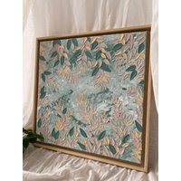 Textured Art, Acrylic Structure Canvas On Stretcher Frame "Jungle Party' 50cmx50cm von KunstvonKyra