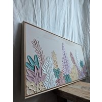 Textured Art, Acrylic Textured Art On Stretched Canvas "Spring Meadow' 35cmx70cm von KunstvonKyra