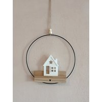Türkranz Häuserkranz Häuserloop Deko Fensterkranz Dekoring Lichthaus Grachtenhäuser Raysin Keraflott Skandi Design Hygge Dekohaus Geschenk von KunterbunteUnikate