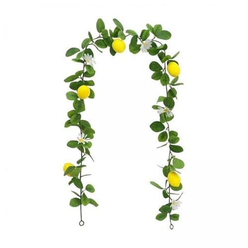 Kuntesetty 3X Zitronenkranz mit Blumen für Innenräume, Grüne Ranke, Dekoration für Türen Und Tische von Kuntesetty
