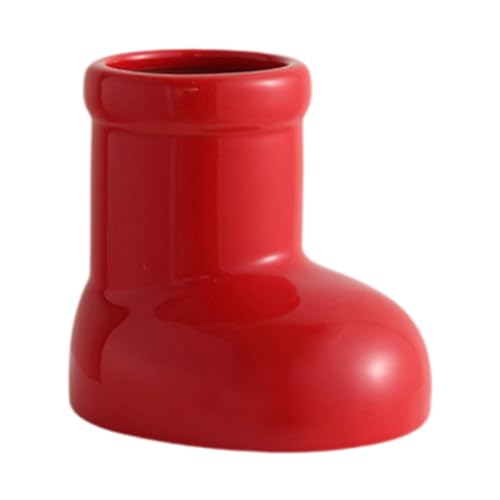 Kuntesetty Blumenvase Weihnachtsstiefel Vase Budenvase Dekoratives Pflanzgefäß Im Kreativen Stil für Geschenk Home Dekoration Tisch Bücherregal, S 13.5cmx11cmx12.5cm von Kuntesetty