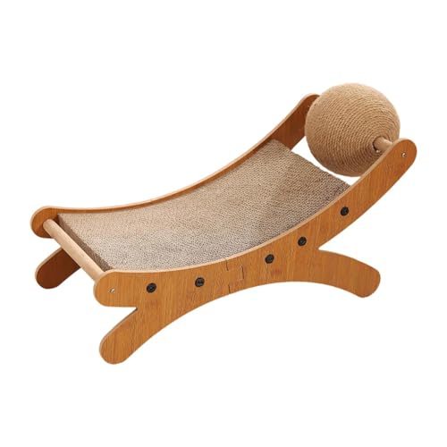 Kuntesetty Katzenkratzmatte mit Spielball Sisal Liegeplatz für Ruhe Und Aktivität für Hauskatzen Und Kleine Haustiere, Wellpapier von Kuntesetty