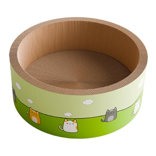 Kuntesetty Kratzbrett Katzenbett Kratzmöbel Katzenlounge Kratzsofa Aus Robuster Wellpappe mit Rutschfester Basis für Die Krallenpflege für Hauskatzen Und Kätzch, Runden von Kuntesetty