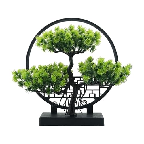 Kuntesetty Künstlicher Bonsai Baum Als Zimmerpflanze Und Dekopflanze EIN Tischbonsai Als Kunstgewächs Ohne Sonnenlicht Oder Wasser für Wohnzimmer Schlafzimmer Un, Hellgrün von Kuntesetty