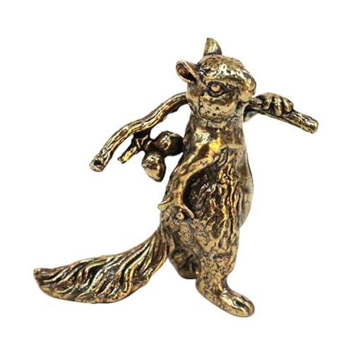 Kuntesetty Messing Eichhörnchen Kunst Ornament Figurine für Tee Zeremonie Regal Tisch Dekoration von Kuntesetty