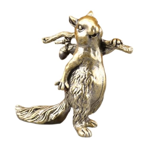 Kuntesetty Messing Eichhörnchen Statue Dekorative Tee Haustier für Schreibtisch Büro Housewarminggeschenk von Kuntesetty