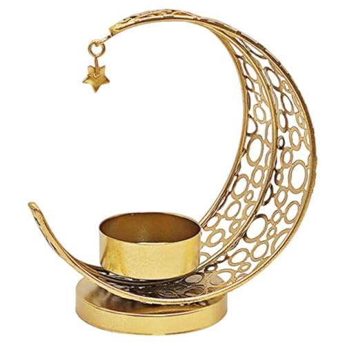 Kuntesetty Mond Kerzenhalter Eisen Kerzenständer Tischdekoration Ornament Teelichthalter mit Langlebigem Material für Wohnzimmer Fotorequisite Empfang Einweihung, Gold Kuntesetty Mond Kerzenhalter Eisen Kerzenständer Tischdekoration Ornament Teelichthalter mit Langlebigem Material für Wohnzimmer Fotorequisite Empfang Einweihung, Gold von Kuntesetty