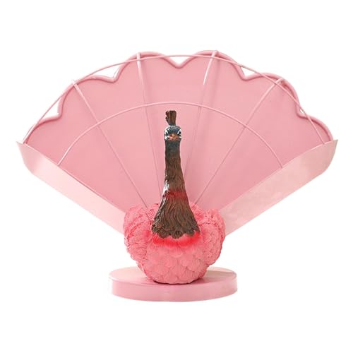 Kuntesetty Pflanzgefäß Blumentopf Pflanztopf Blumenbehälter Ziertopf Aus Robustem Harz Gefertigt mit Handgemachtem Pfauen Design für Schreibtisch Und Fe, Rosa von Kuntesetty