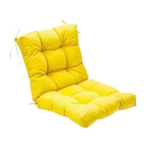 Kuntesetty Stuhlkissen Ergonomisches Kissen mit Hochwertigem Polyesterbezug Und Bindebändern für Stabile Fixierung für Schaukelstühle Und Sofas, Gelb von Kuntesetty