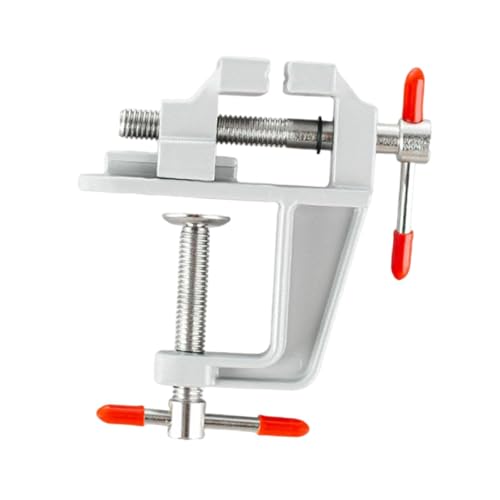 Kuntesetty Tischschraubstock Arbeitsplattenklemme Montagehilfe Fixierklemme Schmuckwerkzeug Multifunktional Aus Robustem Gussstahl für Hobbykeller Professionell, Silber Kuntesetty Tischschraubstock Arbeitsplattenklemme Montagehilfe Fixierklemme Schmuckwerkzeug Multifunktional Aus Robustem Gussstahl für Hobbykeller Professionell, Silber von Kuntesetty