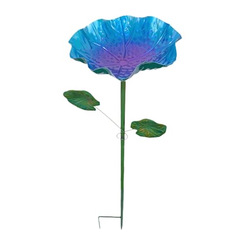 Kuntesetty Vogeltränke Vogelfutterschale Futterspender Und Vogelbad Als Kreative Gartenkunst Eine Dekorative Futtersäule Aus Metall für Rasenflächen Und Beete, Blau von Kuntesetty