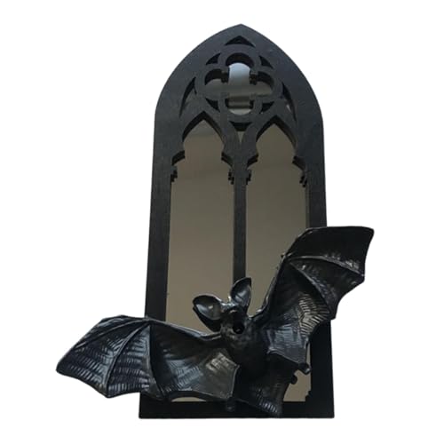 Kuntesetty Wandspiegel Gotischer Bogenspiegel Vintage Dekospiegel Als Wanddekoration Und Akzentspiegel mit Fledermaus Verzierung für Den Flur Wohnzimmer Und, 1 Fledermaus Kuntesetty Wandspiegel Gotischer Bogenspiegel Vintage Dekospiegel Als Wanddekoration Und Akzentspiegel mit Fledermaus Verzierung für Den Flur Wohnzimmer Und, 1 Fledermaus von Kuntesetty