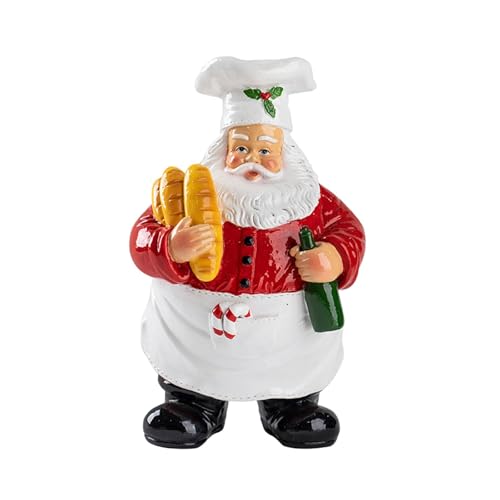 Kuntesetty Weihnachtsmann Figur Als Lustige Schreibtischdekoration Und Weihnachtsdeko Sammlerstatue Tischaufsteller mit Feiner Verarbeitung für Schlafzimmer Und, Brot Halten von Kuntesetty