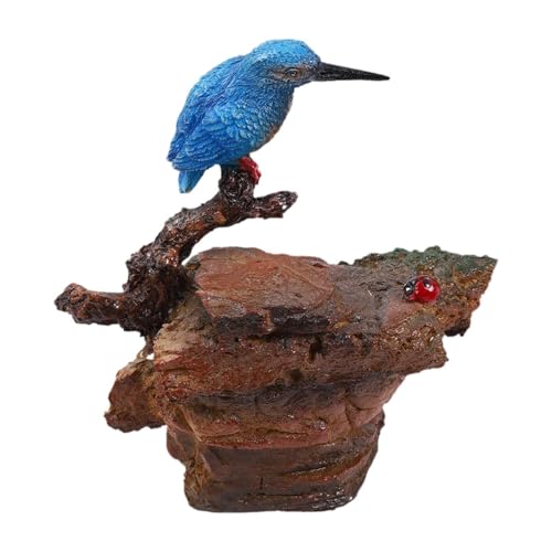 Kuntesetty auf Zweig Figur Statue Kunst Wohnkultur Desktop Handwerk Neuheit Skulptur Modell für Geschenk Arbeitszimmer Wohnung Hof Hotel, Blauer Vogel von Kuntesetty