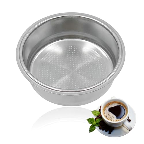 51mm Sieb Kaffeesieb Filterkorb Espresso Sieb - Einschichtiges Filterkorb Siebträger Wiederverwendbare Edelstahl Siebträgerfilterkorb Espresso Basket Bodenlosen Siebträger (1 Tasse) von Kunxing