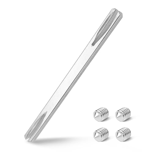 Drückerstift Vierkantstift 8 mm X 120mm für Türgriffe - Vierkant für Drückergarnitur Türdrücker, Beidseitig Gefräst, Anwendbar auf Türgriffe Innentüren Zinkiert, mit 4 Stk. M6 Innensechskant Schrauben Drückerstift Vierkantstift 8 mm X 120mm für Türgriffe - Vierkant für Drückergarnitur Türdrücker, Beidseitig Gefräst, Anwendbar auf Türgriffe Innentüren Zinkiert, mit 4 Stk. M6 Innensechskant Schrauben von Kunxing