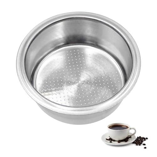 51mm Sieb Kaffeesieb Filterkorb Espresso Sieb - Einschichtiges Filterkorb Siebträger Wiederverwendbare Edelstahl Siebträgerfilterkorb Espresso Basket Bodenlosen Siebträger (2 Tasse) von Kunxing