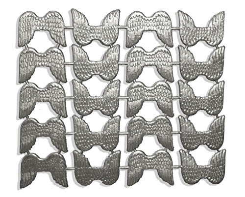Kunze Engelsflügel klein, 2,5 x 3 cm, Silber, 20 Stück auf Blatt, aus geprägtem Papier von Kunze