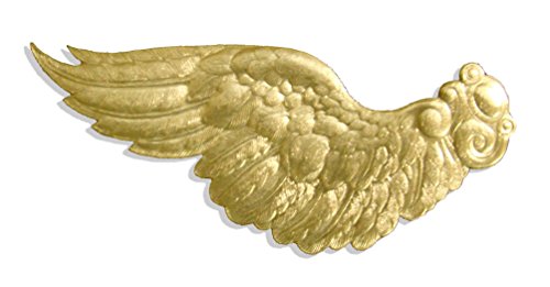 Kunze A068716011 Engelsflügel, 18.5 x 7 cm, 4 Stück, Geprägtes Papier, Gold von Kunze