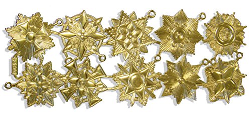 Medaillen Orden Sortiment, gold, 10 Stück auf Blatt, aus geprägtem Papier von Kunze