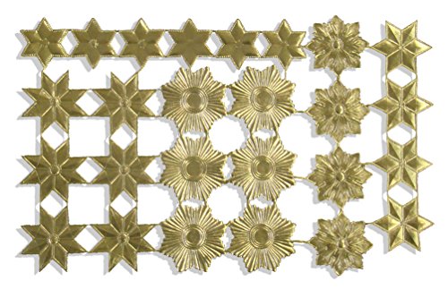 Kunze A060749011 Orden Sterne Set, 26 Stück je Blatt, Geprägtes Papier, Gold von Kunze