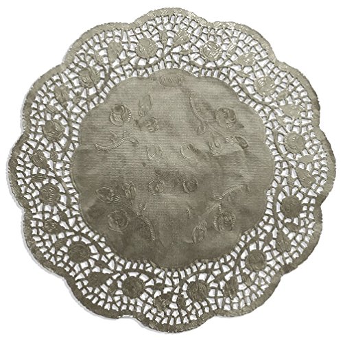 Tortenspitze, Spitzenpapier rund, geprägt, 100 Stück (Silber, Ø 26,7 cm) von Kunze
