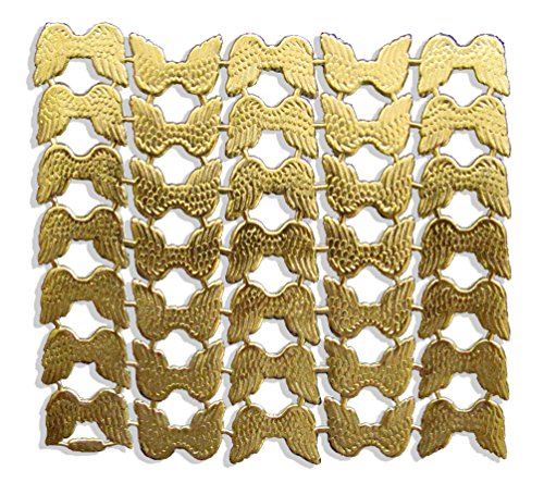 Engelsflügel extra klein, 2 x 2,5 cm, gold, 35 Stück auf Blatt, aus geprägtem Papier von Kunze