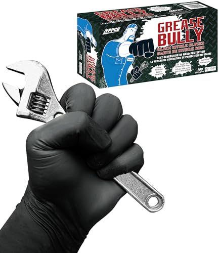 Kunzer Nitril-Einweghandschuhe Schwarz Grease Bully Größe XXL (Dispenser mit 100 Stück) von EPPCO