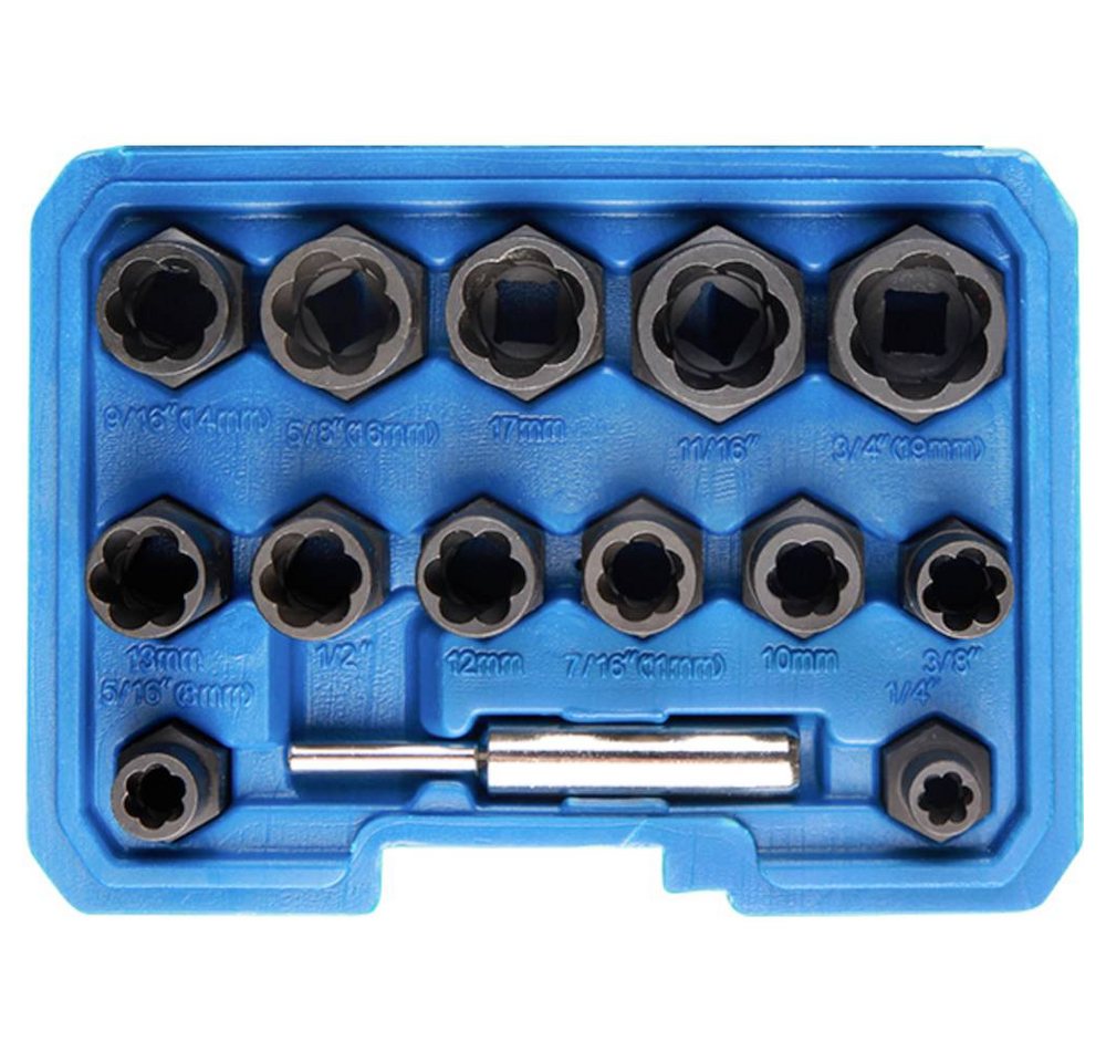 Kunzer Bit- und Steckschlüsselset Spiralprofil-Schraubenausdrehersatz 3/8″ 7SA14.1 von Kunzer