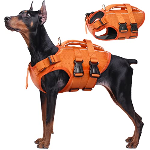 Kuoser Hunde Schwimmweste für kleine mittel große Hunde, Verstellbar & Ripstop Hunde Rettungsweste mit Rettungsgrif, Hoher Schwimmfähigkeit Haustier Lebensretter Welpen Badeanzüge für Strand, XXL Kuoser Hunde Schwimmweste für kleine mittel große Hunde, Verstellbar & Ripstop Hunde Rettungsweste mit Rettungsgrif, Hoher Schwimmfähigkeit Haustier Lebensretter Welpen Badeanzüge für Strand, XXL von Kuoser
