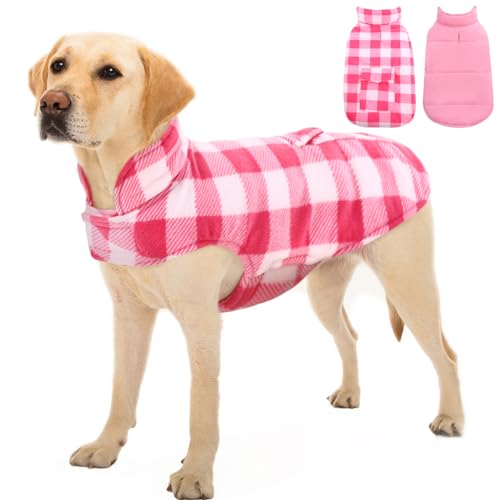 Kuoser Hunde Wintermantel, Große Hunde Hundemantel Warm, Hundejacke für Grosse Hunde, Hundemantel Wasserdicht, Outdoor Hundemantel mit Geschirr Loch, 3XL von Kuoser