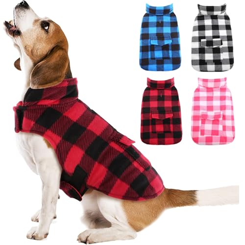 Kuoser Hunde Wintermantel, Große Hunde Hundemantel Warm, Hundejacke für Grosse Hunde, Hundemantel Wasserdicht, Outdoor Hundemantel mit Geschirr Loch, XL von Kuoser