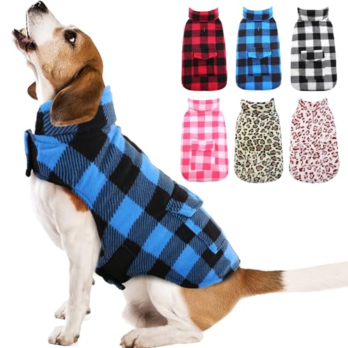 Kuoser Hunde Wintermantel, Mittelgroßer Hunde Hundemantel Warm, Hundejacke für Grosse Hunde, Hundemantel Wasserdicht, Outdoor Hundemantel mit Geschirr Loch, L von Kuoser