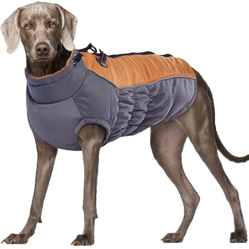 Kuoser Winter Hundemantel, Wärme Hundejacke für Mittelgroßer Hunde Hundebekleidung, Wasserdicht Hundemantel für Hunde Wintermantel, Fleece Winterjacke Hunde, Braun, M von Kuoser