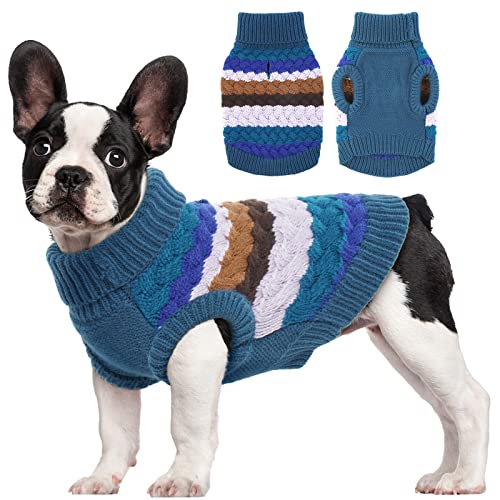 Kuoser Warm Hundepullover, Hundepullover Kleine Hunde, Hundepullover Mittelgroße Hunde, Hundepullover Fleece, Hunde Kleidung Für Kleine Hunde,Winter Hundepullover Blau XL von Kuoser