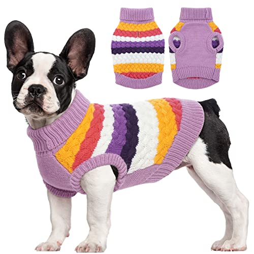 Kuoser Warm Hundepullover, Hundepullover Kleine Hunde, Hundepullover Mittelgroße Hunde, Hundepullover Fleece, Hunde Kleidung Für Kleine Hunde,Winter Hundepullover Lila S von Kuoser